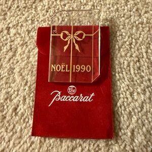 Baccarat Noël 1990 Crystal Ornament with Gold Accents